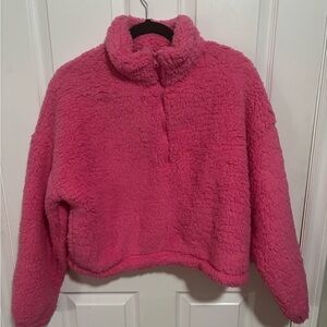 Hollister Vibrant Pink Fleece Turtleneck Sweater